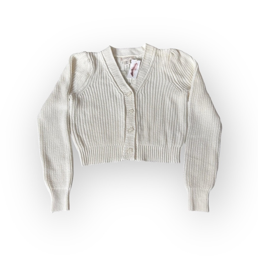 Jessica Simpson Cream Knit Cropped Cardigan Sweater NWT Size S - Picture 1 of 5